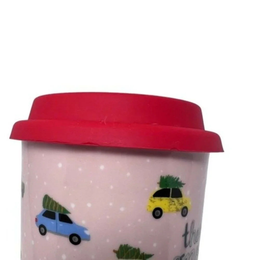 Ceramic Winter Holiday Theme Travel Mug